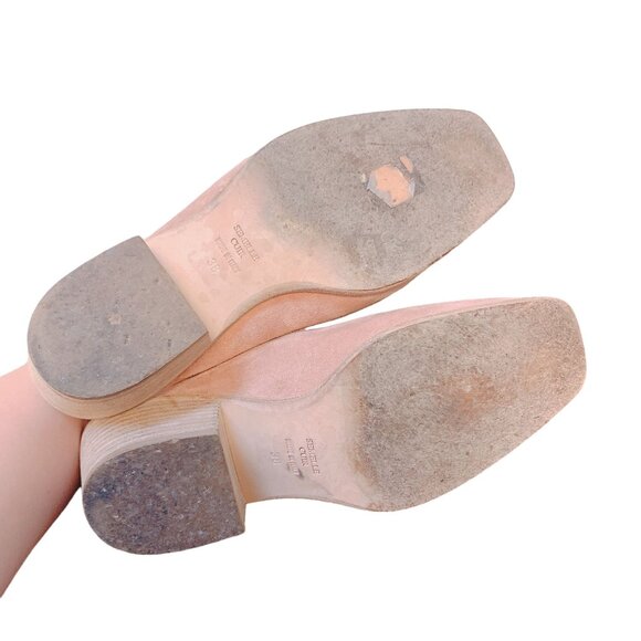 Laurence Dacade Clog Suede Mules Pink Western Embroidered Square Toe 7.5 - Picture 7 of 7